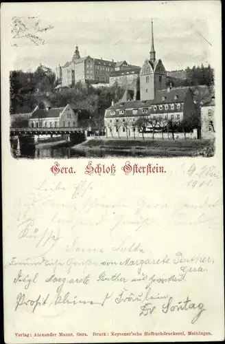 Ak Gera Thüringen, Schloss Osterstein, Untermhaus, Kirche