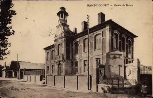 Ak Hamégicourt Aisne, Rathaus von Brissy