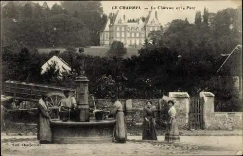 Ak Le Charmel-Aisne, Le Chateau, Le Parc