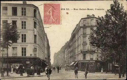 Ak Paris XI., Rue Saint Maur, Eingang