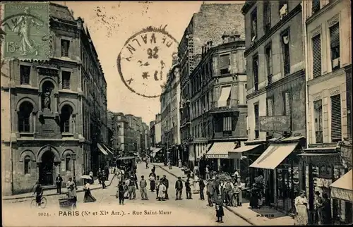 Ak Paris XI., Rue Saint-Maur