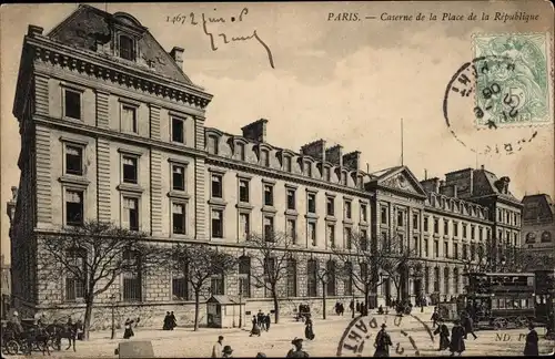 Ak Paris XI, Kaserne Place de la République