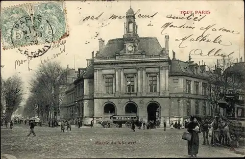 Ak Paris XX, Rathaus