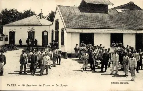 Ak Paris XIX, Zuggeschwader, Suppe