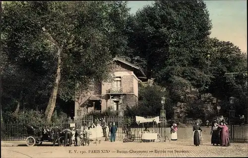 Ak Paris XIX, Eingang rue Secrétan