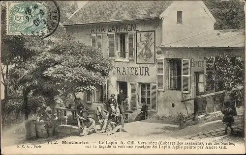 Ak Paris XVIII. Montmartre, Le Lapin A. Gill