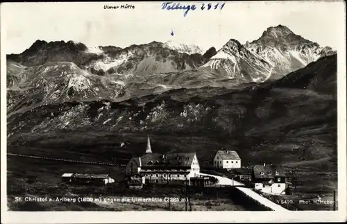 Ak St. Christoph am Arlberg Tirol, Blick gegen die Ulmerhütte, Gebirge