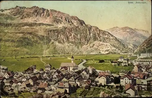 Ak Andermatt Kanton Uri, Ortspanorama, Gebirge