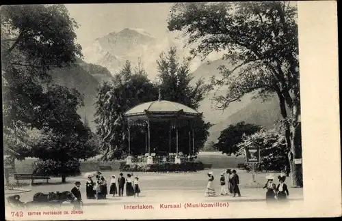 Ak Interlaken Kt. Bern, Kursaal, Musikpavillon