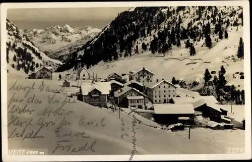 Foto Ak Vent Sölden in Tirol, Ortsansicht, Winter