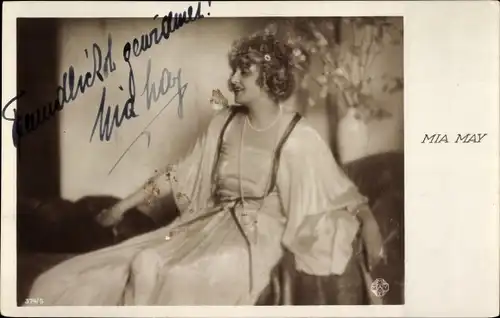 Ak Schauspielerin Mia May, Portrait, Autogramm