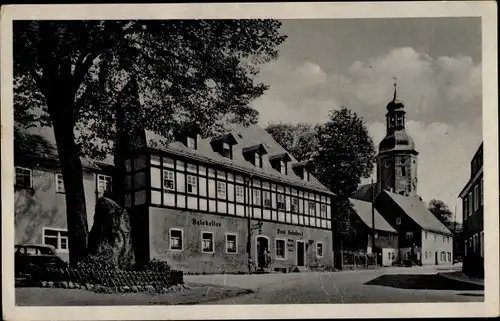 Ak Geising Altenberg Erzgebirge, Ratskeller, Kirchturm