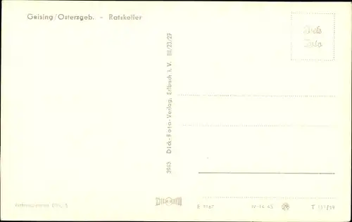 Ak Geising Altenberg Erzgebirge, Straßenpartie, Ratskeller