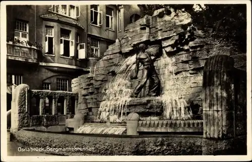 Ak Osnabrück in Niedersachsen, Bergmannsbrunnen