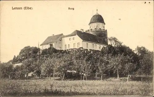 Ak Lenzen an der Elbe Prignitz, Burg