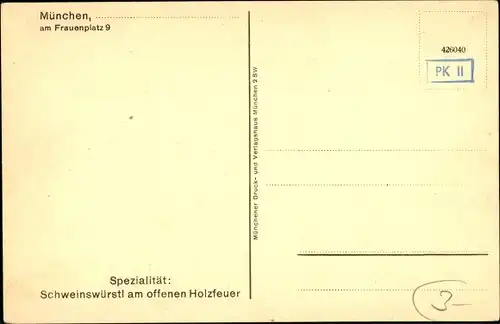 Künstler Ak Müller, R., Nürnberg in Mittelfranken, Bratwurstglöckl am Dom, Inneres