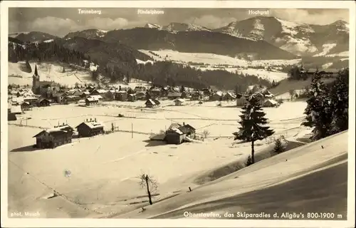 Ak Oberstaufen im Allgäu, Panorama, Winter