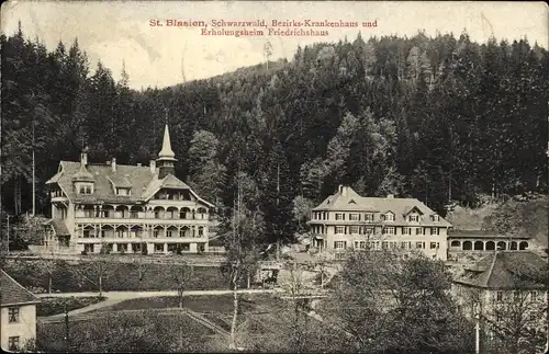 Ak Sankt Blasien im Schwarzwald, Bezirkskrankenhaus, Erholungsheim Friedrichshaus