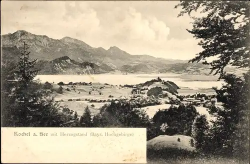 Ak Kochel am See Oberbayern, Panorama