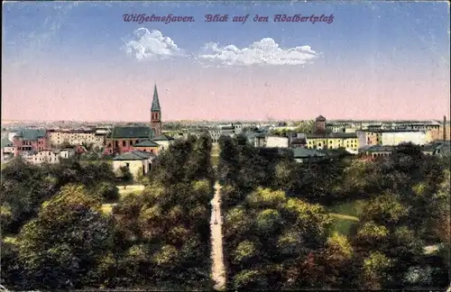 Ak Wilhelmshaven, Adalbertplatz, Kirche