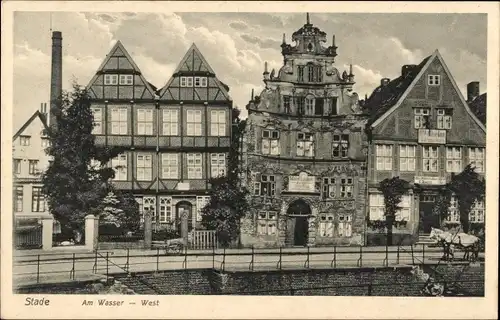 Ak Stade in Niedersachsen, Am Wasser West