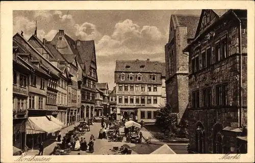 Ak Nordhausen an der Zorge Thüringen, Markt, Buchhandlung