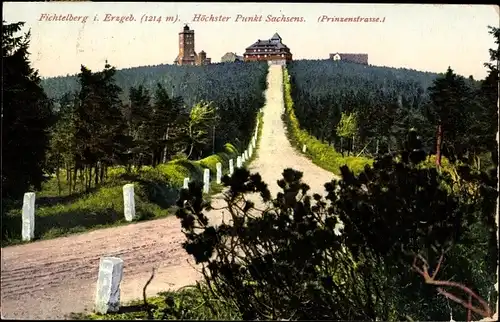 Ak Oberwiesenthal im Erzgebirge, Fichtelberg, Prinzenstraße