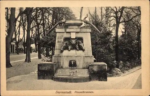 Ak Darmstadt in Hessen, Passetbrunnen, Anton Lußmann