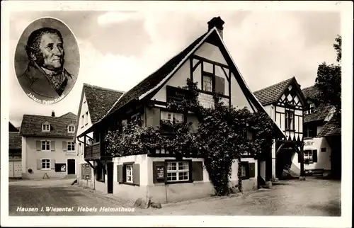 Ak Hausen im Wiesental, Hebels Heimathaus, Portrait