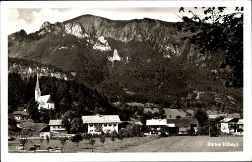 Ak Raiten Schleching in Oberbayern, Panorama, Kirche