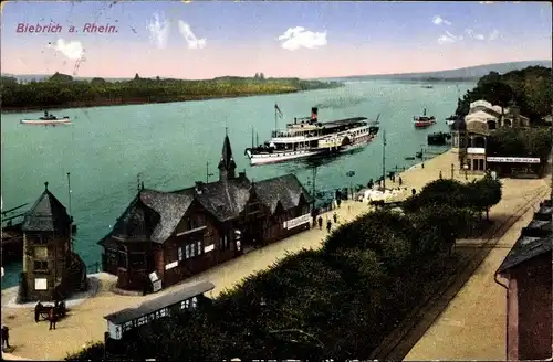 Ak Biebrich am Rhein Wiesbaden, Dampfer