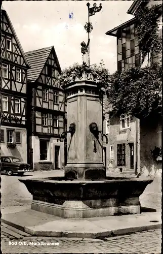 Ak Bad Orb im Spessart Hessen, Marktbrunnen