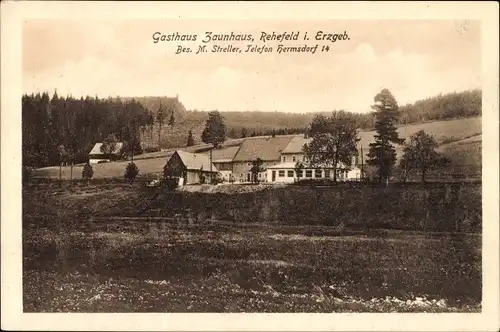 Ak Rehefeld Zaunhaus Altenberg im Erzgebirge, Gasthof  mit Umgebung