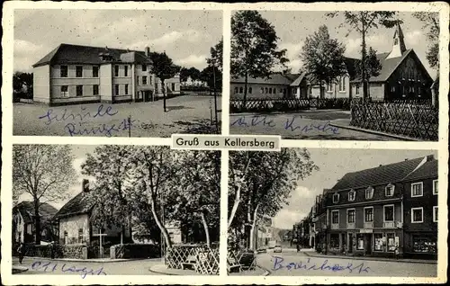 Ak Kellersberg Alsdorf im Kreis Aachen, Straßenpartie, Kirche