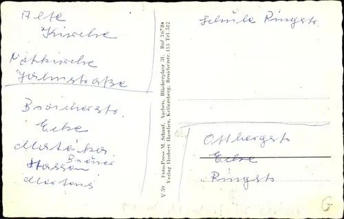 Ak Kellersberg Alsdorf im Kreis Aachen, Straßenpartie, Kirche