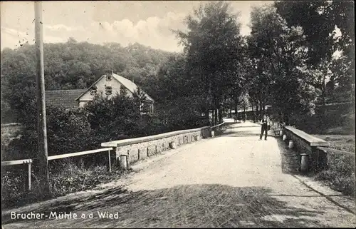 Ak Burscheid im Bergischen Land, Brucher Mühle a. d. Wied, Straßenansicht