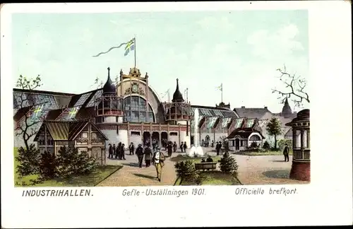 Litho Gävle Schweden, Ausstellung 1901, Industriehalle