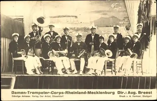 Ak Damen-Trompeter-Corps Rheinland-Mecklenburg, Direktor: August Breest