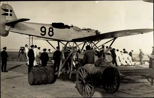 Foto Ak Dänisches  Militärflugzeug