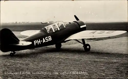 Ak Niederländisches Militärflugzeug, Koolhoven FK 58, P-HASB