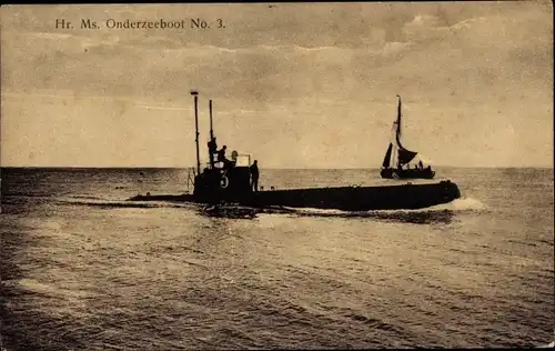Ak Niederländisches U Boot, No. 3