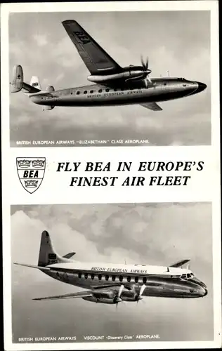 Ak Britisches Passagierflugzeug, BEA, Elizabethan Class Aeroplane, Viscount Discovery Class