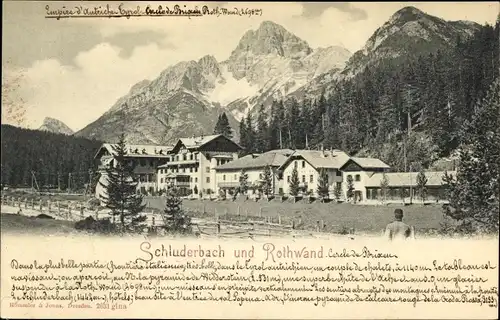 Ak Carbonin Schluderbach Toblach Dobbiaco Südtirol, Rotwand, Bergspitze