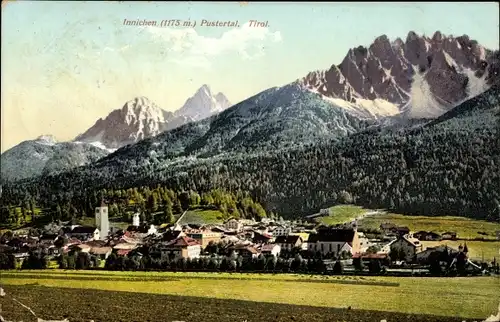 Ak Innichen San Candido Südtirol, Totalansicht, Pustertal