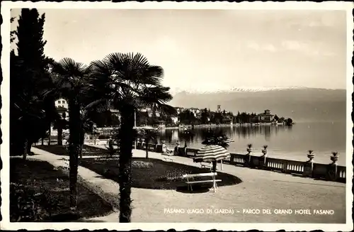 Ak Gardone Lago di Garda Lombardia, Parco del Grand-Hotel-Fassano