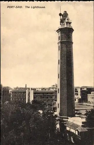 Ak Port Said Ägypten, Leuchtturm