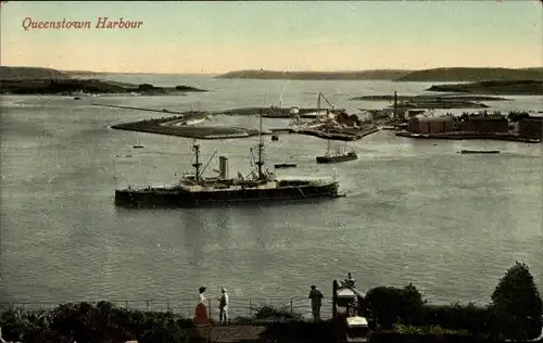 Ak Cobh Queenstown County Cork Irland, Hafen