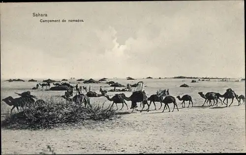 Ak In Salah Sahara Algerien, Nomadenlager