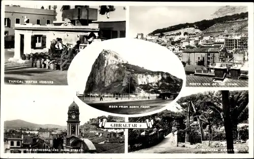 Ak Gibraltar, Felsen, typische Wasserverkäufer, Hauptstraße, Kathedrale