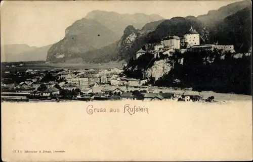 Ak Kufstein in Tirol, Panorama mit Burg